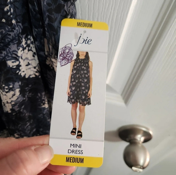 NWT Joie Thelen Baltic Blue sleeveless shift dress floral lace high neck medium - Picture 6 of 14